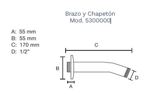 Brazo y Chapeton Cromo
