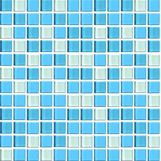 Mosaico de Cristal Azul y Blanco Brillo 724